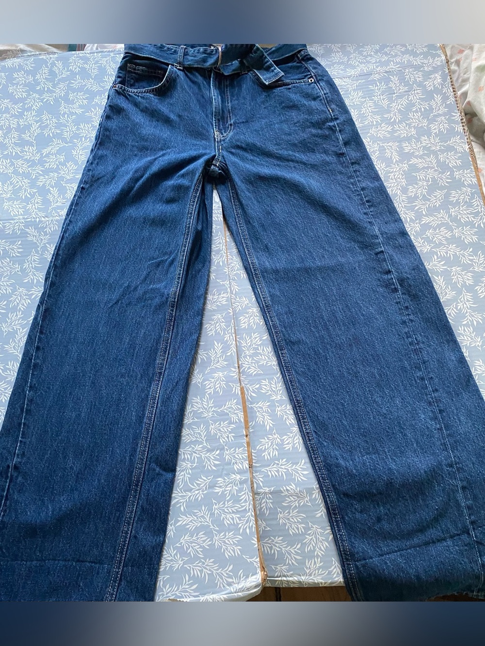 We The Free Wide-Leg High-Rise Jeans in Dark Blue